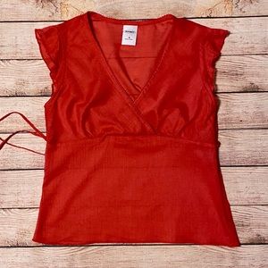 Old Navy Flutter-sleeve Tie-back Blouse, Size S